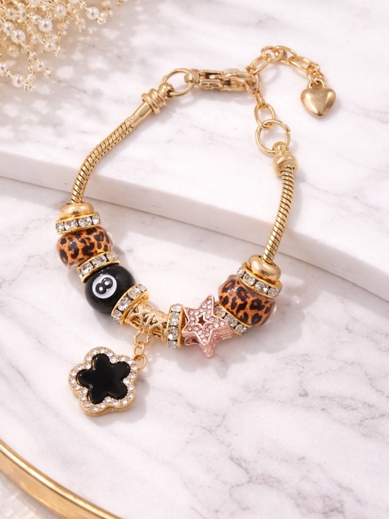 Jewelry - Leopard Beaded Pendant Bracelet